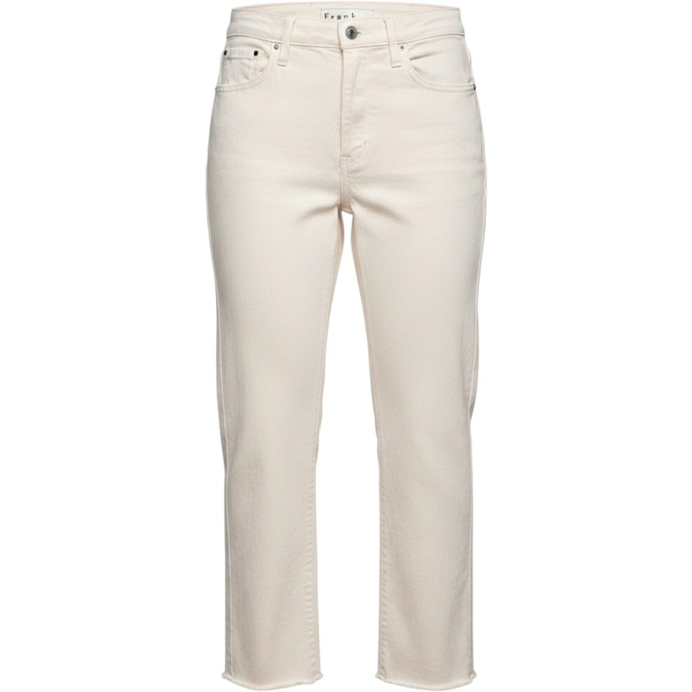 Frank & Eileen Monaghan Jeans Women 29 Cream EUC Raw Hem High Rise Straight